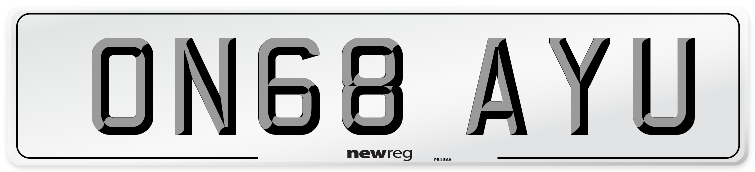 ON68 AYU Number Plate from New Reg